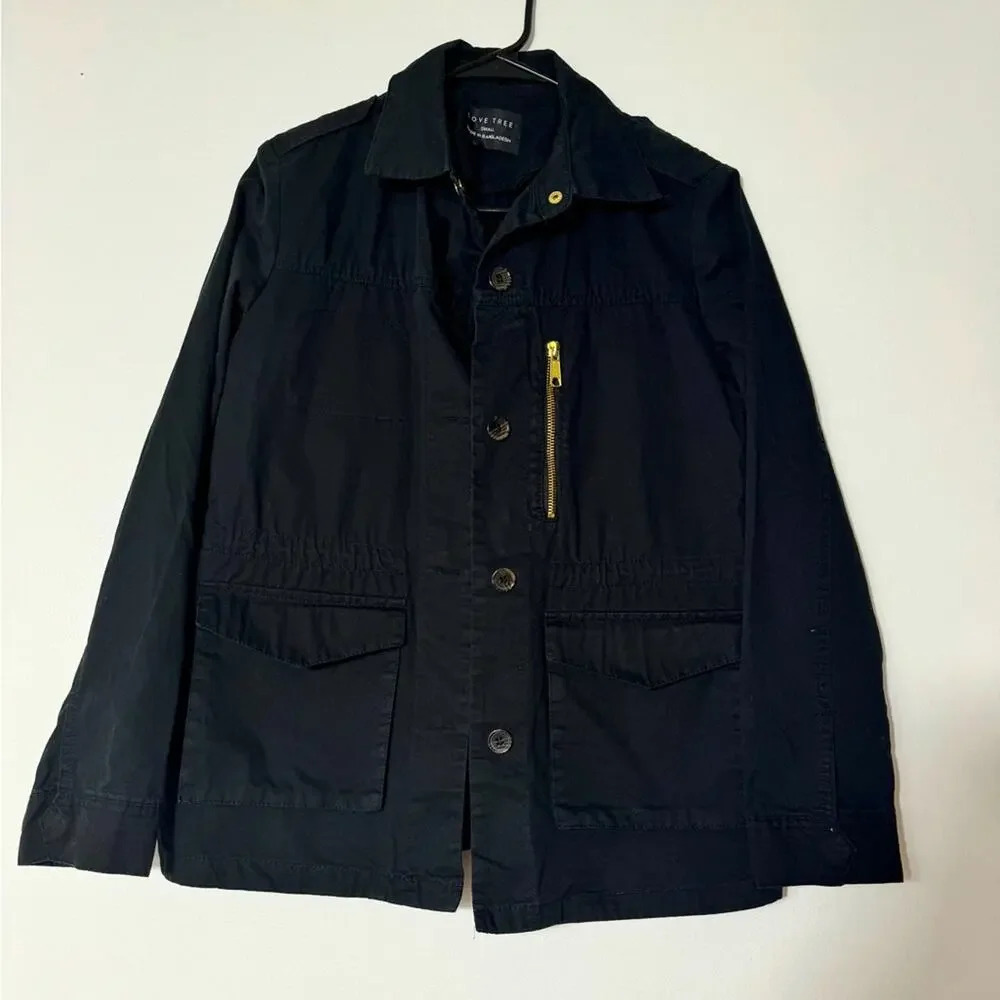 Love Tree Jacket Womens Size Small Front Button Lightweight Outerwear Parka